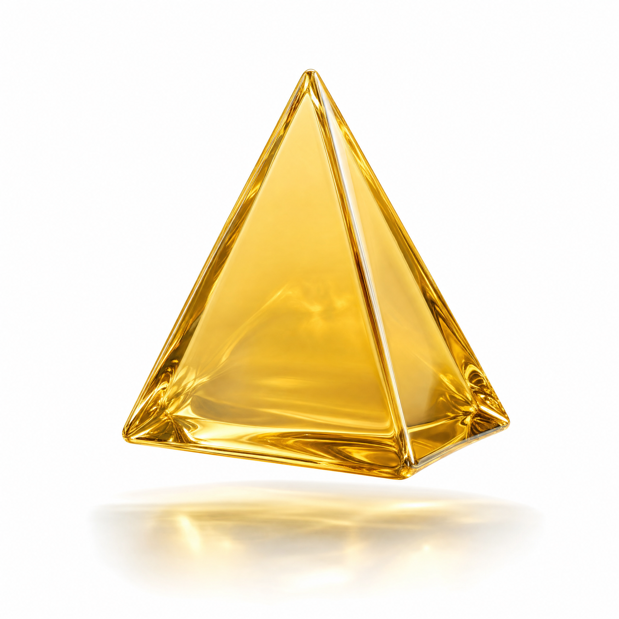 Glossy gold triangle — the intelligence object